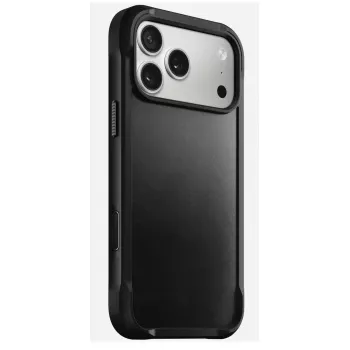 Handyhülle Nomad Rugged Leather Case für iPhone 17 Pro Max, Hülle, Leder + TPU + PC, passend für 17,5 cm (6,9 Zoll) Bildschirm, schwarz