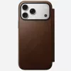 Handyhülle aus Leder Nomad Modern Leather Folio für iPhone 17 Pro Max (6,9 Zoll) Braun, Leder/Aluminium, 4 Kartenfächer