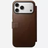 Handyhülle aus Leder Nomad Modern Leather Folio für iPhone 17 Pro Max (6,9 Zoll) Braun, Leder/Aluminium, 4 Kartenfächer