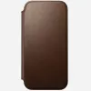 Handyhülle aus Leder Nomad Modern Leather Folio für iPhone 17 Pro Max (6,9 Zoll) Braun, Leder/Aluminium, 4 Kartenfächer
