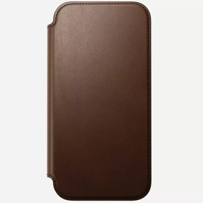 Handyhülle aus Leder Nomad Modern Leather Folio für iPhone 17 Pro Max (6,9 Zoll) Braun, Leder/Aluminium, 4 Kartenfächer