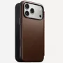 Handyhülle aus Leder Nomad Modern Leather Folio für iPhone 17 Pro Max (6,9 Zoll) Braun, Leder/Aluminium, 4 Kartenfächer