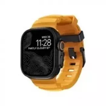 NOMAD Rocky Point Band – Armband für Apple Watch 46 mm/49 mm mit FKM und Titan (Sol, schwarze Beschläge)