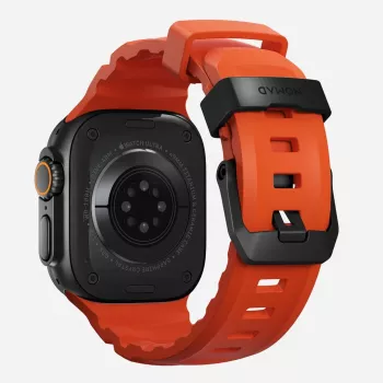 Band Nomad Rocky Point Schwarz Leder für Smartwatch – Handgelenk 145–195 mm, Titan-Schließe
