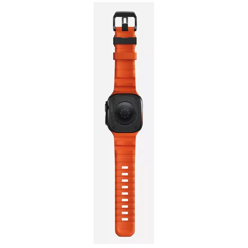 Band Nomad Rocky Point Schwarz Leder für Smartwatch – Handgelenk 145–195 mm, Titan-Schließe