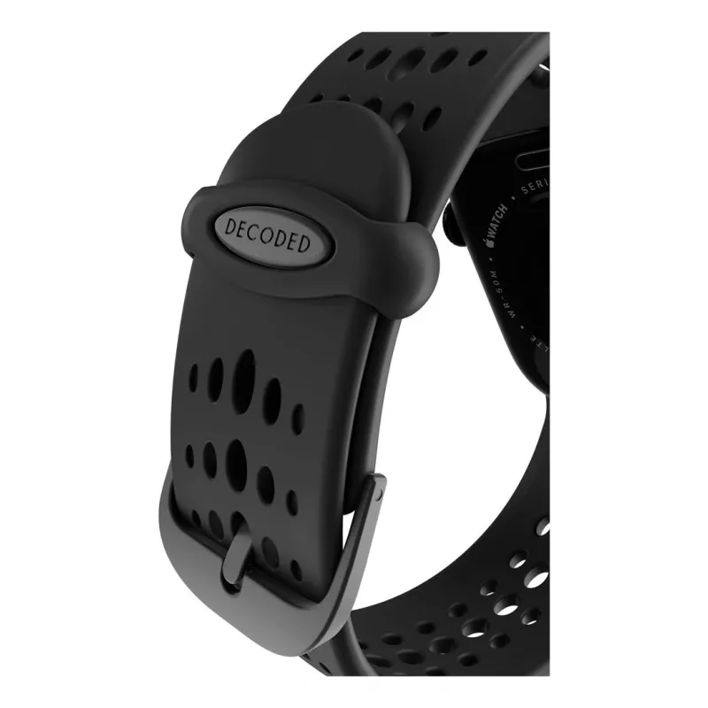 Decoded Silicone Ares O Band - Silikonarmband für Apple Watch 40/42 mm (schwarz)