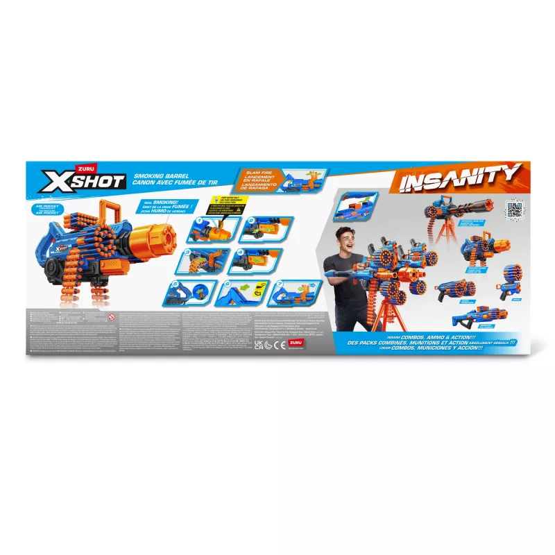 ZURU XSHOT Insanity Smoking Barrel Blaster, Spielzeug-Blaster, 8 Jahr(e)