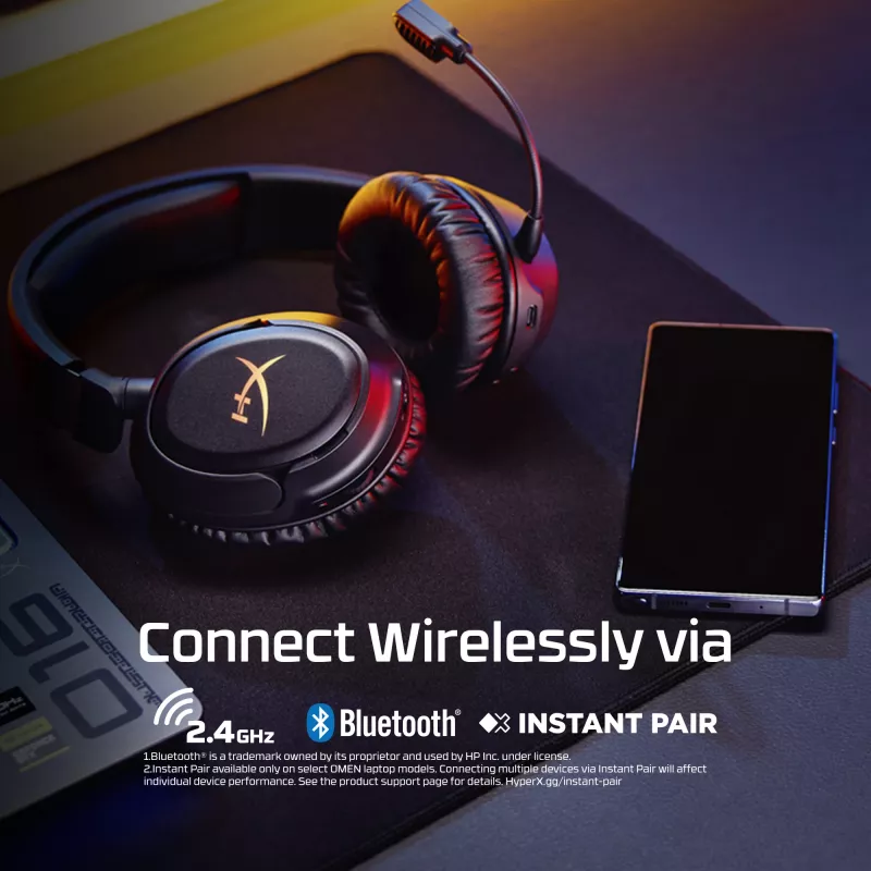 Kabelloses Gaming-Headset KINGSTON HyperX Cloud Flight 2 mit USB-C und Bluetooth, weiß