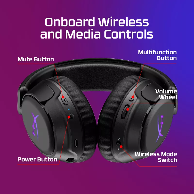 Kabelloses Gaming-Headset KINGSTON HyperX Cloud Flight 2 mit USB-C und Bluetooth, weiß