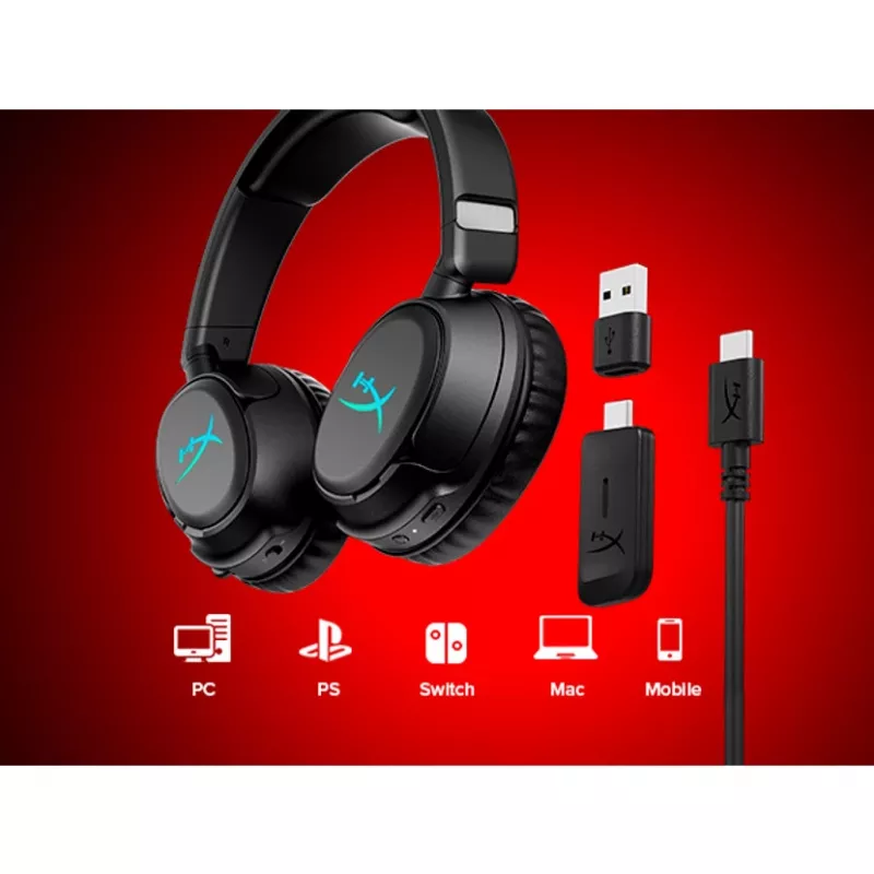 Kabelloses Gaming-Headset KINGSTON HyperX Cloud Flight 2 mit USB-C und Bluetooth, weiß