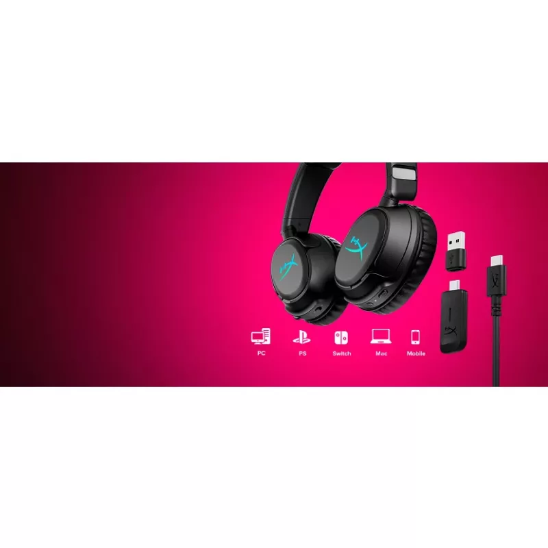 Kabelloses Gaming-Headset KINGSTON HyperX Cloud Flight 2 mit USB-C und Bluetooth, weiß