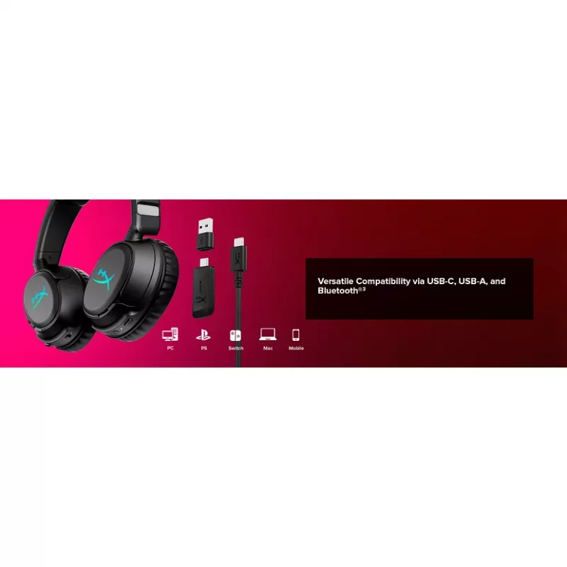 Kabelloses Gaming-Headset KINGSTON HyperX Cloud Flight 2 mit USB-C und Bluetooth, weiß