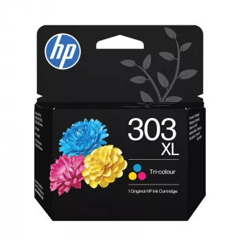 HP 303XL High Yield Tri-Color Original Druckerpatrone, hoch, Cyan, Magenta, Gelb, farbstoffbasierte Tinte, 1 Stk., 415 Seiten, Einzelpack