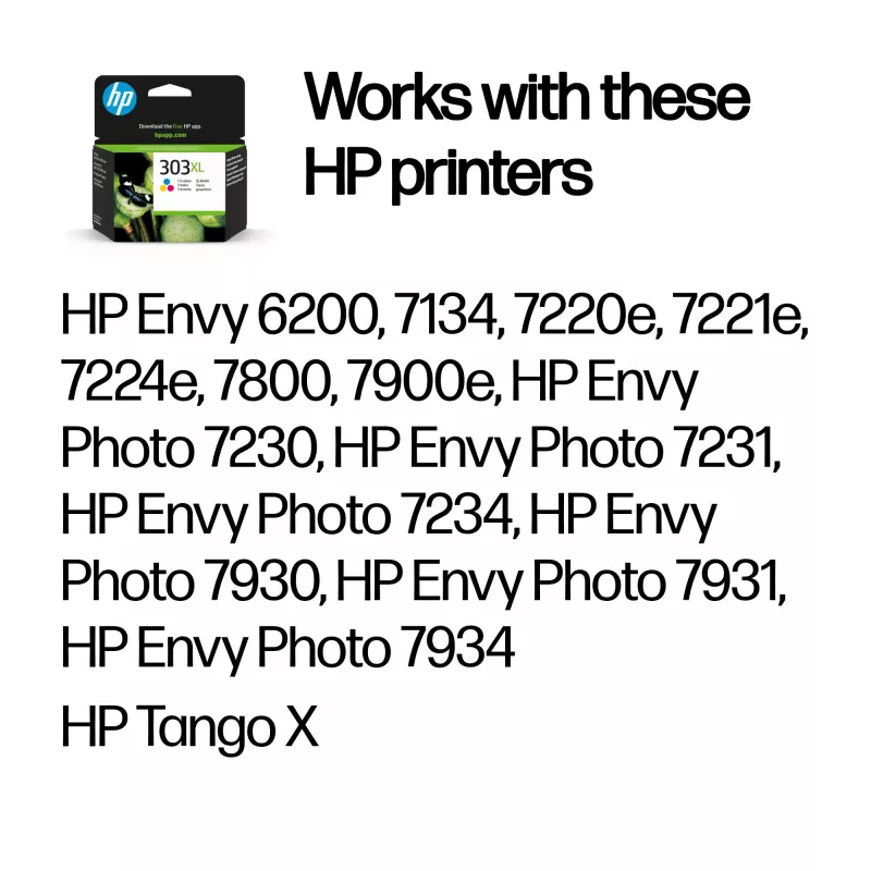 HP 303XL High Yield Tri-Color Original Druckerpatrone, hoch, Cyan, Magenta, Gelb, farbstoffbasierte Tinte, 1 Stk., 415 Seiten, Einzelpack