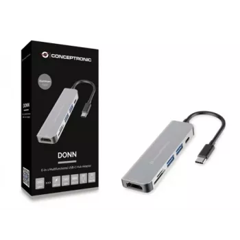Conceptronic DONN02G Laptop-Dockingstation/Port-Replikator USB 3.2 Gen 1 (3.1 Gen 1) Type-C Aluminium
