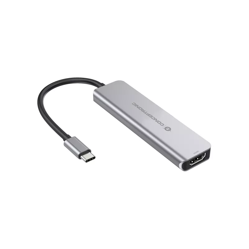 Conceptronic DONN02G Laptop-Dockingstation/Port-Replikator USB 3.2 Gen 1 (3.1 Gen 1) Type-C Aluminium