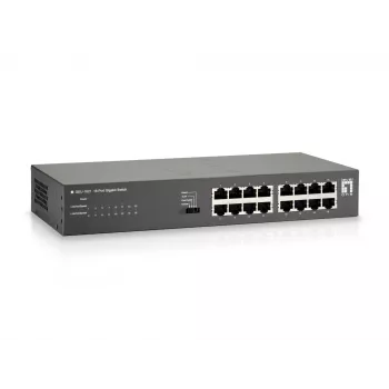 LevelOne 16-Port Gigabit Switch, Gigabit Ethernet (10/100/1000), Vollduplex, Rack-Montage