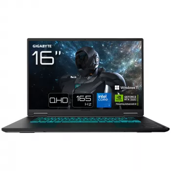 GIGABYTE GAMING A16 PRO DYHG5DECC4SH Laptop Intel Core 7 240H 40,6 cm (16 Zoll) Quad HD+ 32 GB LPDDR5x-SDRAM 1 TB SSD NVIDIA® GeForce RTX™ 5080 Laptop GPU Wi-Fi 6E (802.11ax) Windows 11 Home Schwarz