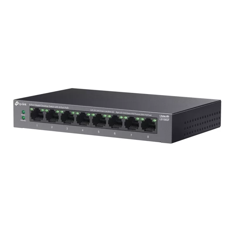 TP-Link LiteWave 8-Port Gigabit Desktop-Switch mit 8-Port PoE+