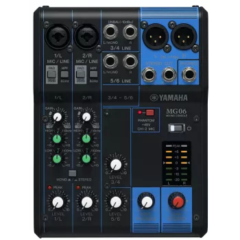 Yamaha MG06 Audiomischpult 6 Kanäle Schwarz