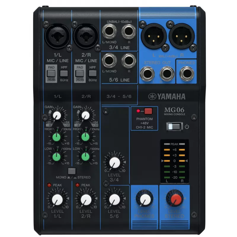 Yamaha MG06 Audiomischpult 6 Kanäle Schwarz