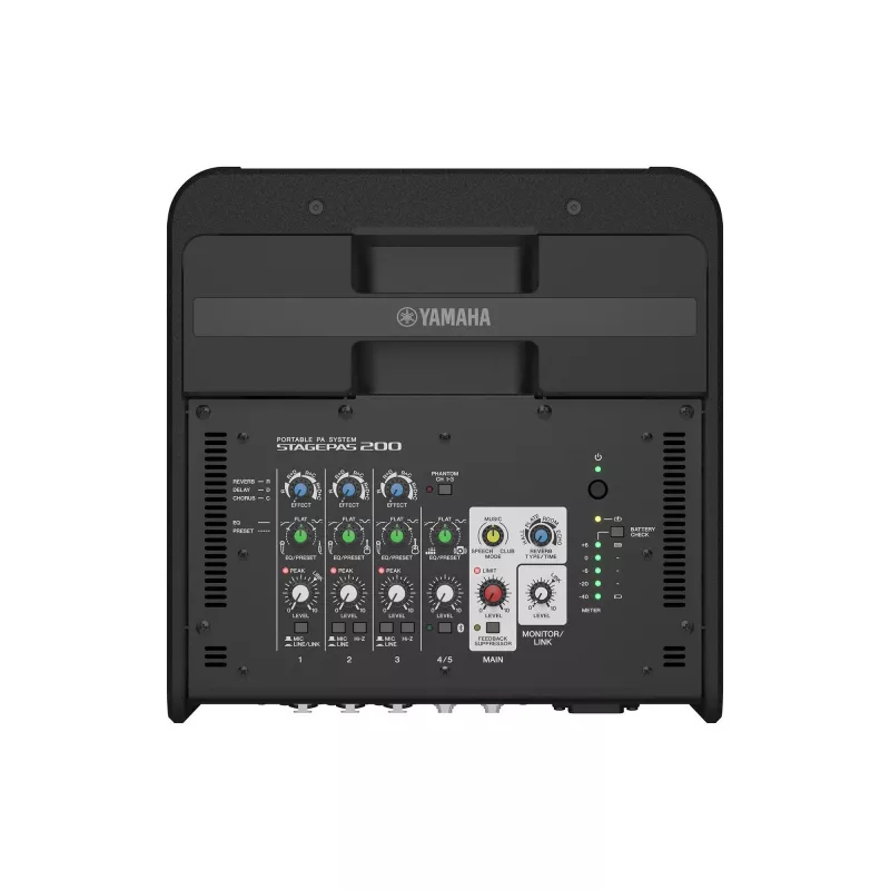Freistehende PA-Anlage YAMAHA STAGEPAS 200BTR — 180 W, 2-Wege, 60–20.000 Hz, Schwarz