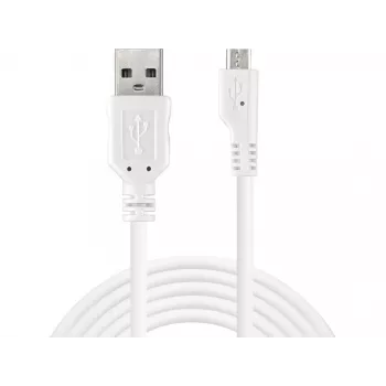 Sandberg MicroUSB Sync-/Ladekabel 3 m, 3 m, USB A, Micro-USB B, USB 2.0, Stecker/Stecker, Weiß