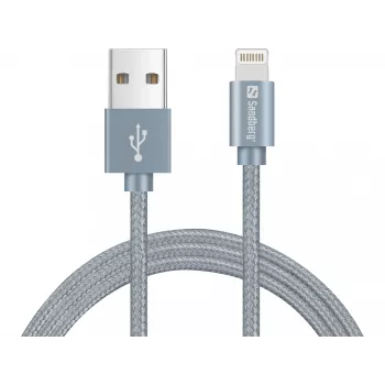 Sandberg Excellence Lightning Grau 1m, 1 m, Lightning, USB A, Grau, Gerade, Gerade