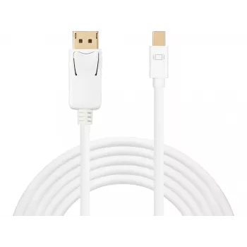 Sandberg DP-MiniDP 1.2 4K M-M 2m, 2 m, DisplayPort, Mini DisplayPort, Stecker, Stecker, Weiß