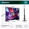 Hisense 75E7S PRO TV 189 cm (75 inch) UHD+ Smart-TV Wi-Fi Schwarz 350 cd/m²