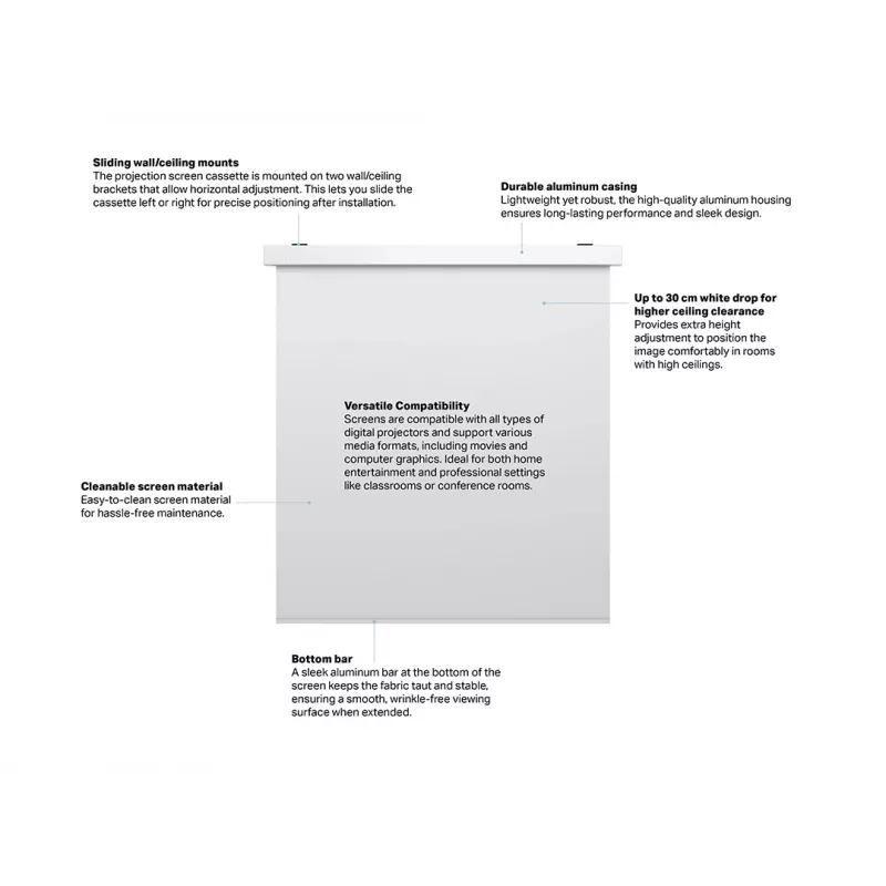 Multibrackets M 1:1 motorisierte Projektionsleinwand 240x240, 135 Zoll White Edition