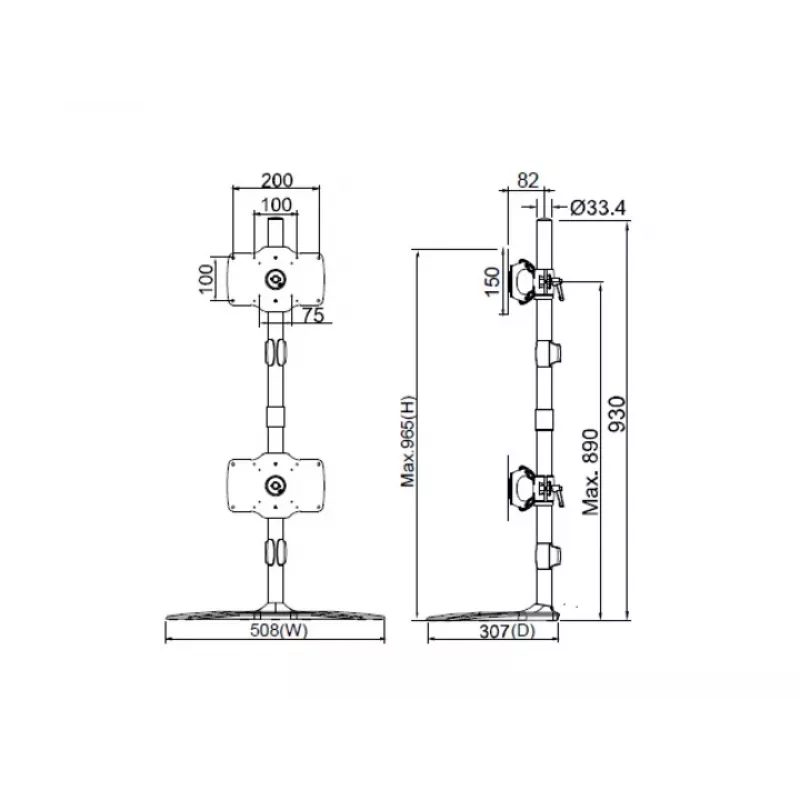 Multibrackets M VESA Desktopmount Einzelständer 24 Zoll-32 Zoll Erweiterungsset