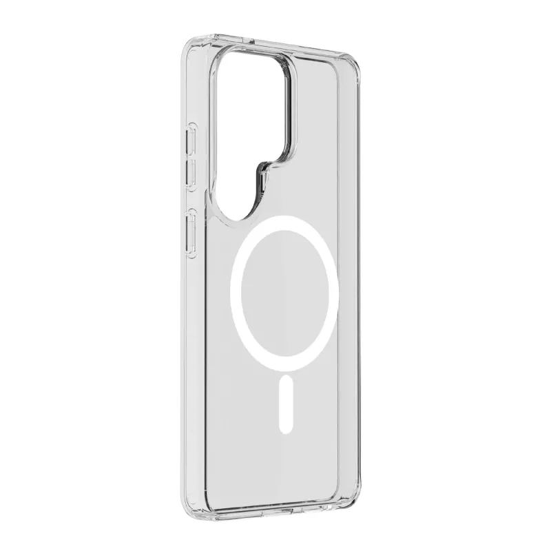 Cellularline Clear Mag - Galaxy S26 Ultra Ultrastrapazierfähige transparente Hülle mit Gummirand, kompatibel mit dem Qi2-Ökosystem und magnetischem Zubehör, behandelt gegen Vergilbung.