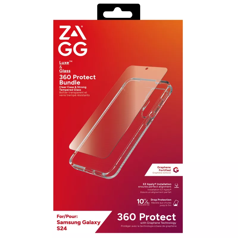ZAGG Luxe & Glass 360 Bundle Galaxy S24, Hülle, Samsung, Galaxy S24, 15,8 cm (6,2 Zoll), Transparent