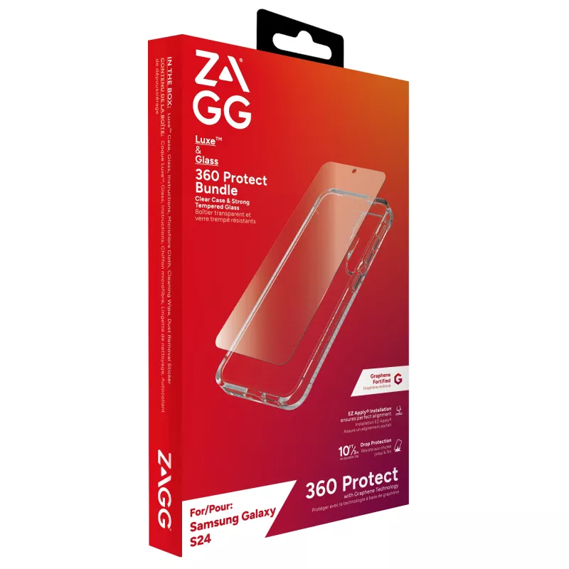 ZAGG Luxe & Glass 360 Bundle Galaxy S24, Hülle, Samsung, Galaxy S24, 15,8 cm (6,2 Zoll), Transparent