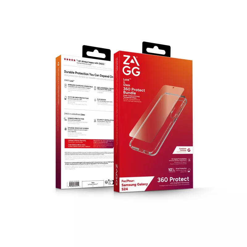 ZAGG Luxe & Glass 360 Bundle Galaxy S24, Hülle, Samsung, Galaxy S24, 15,8 cm (6,2 Zoll), Transparent