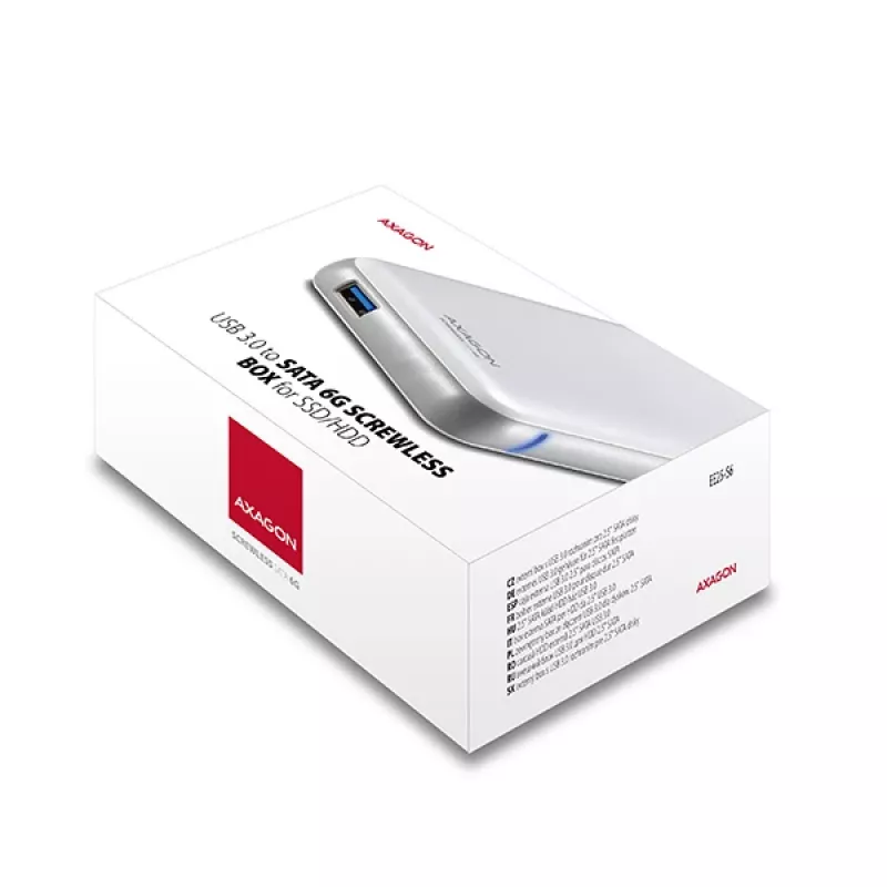 AXAGON EE25-S6 - HDD / SSD-Gehäuse - 2.5 Zoll - SATA - Serial ATA II - Serial ATA III - 5 Gbit/s - USB Konnektivität - Weiß