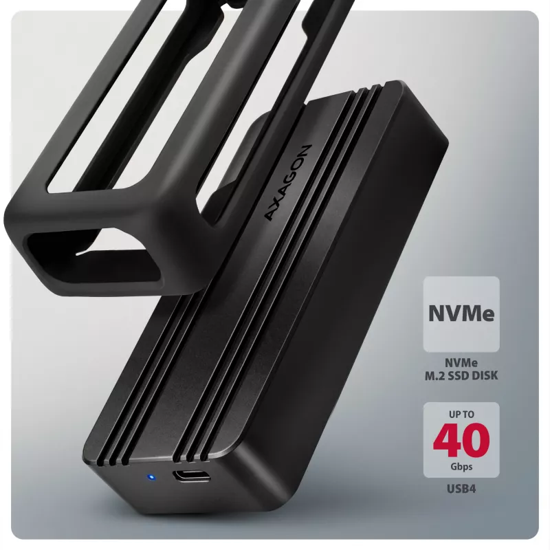 Axagon EEM2-40G USB-C 40Gbps M.2 NVMe SSD-Gehäuse, ARMORED Aluminium