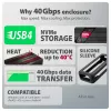 Axagon EEM2-40G USB-C 40Gbps M.2 NVMe SSD-Gehäuse, ARMORED Aluminium