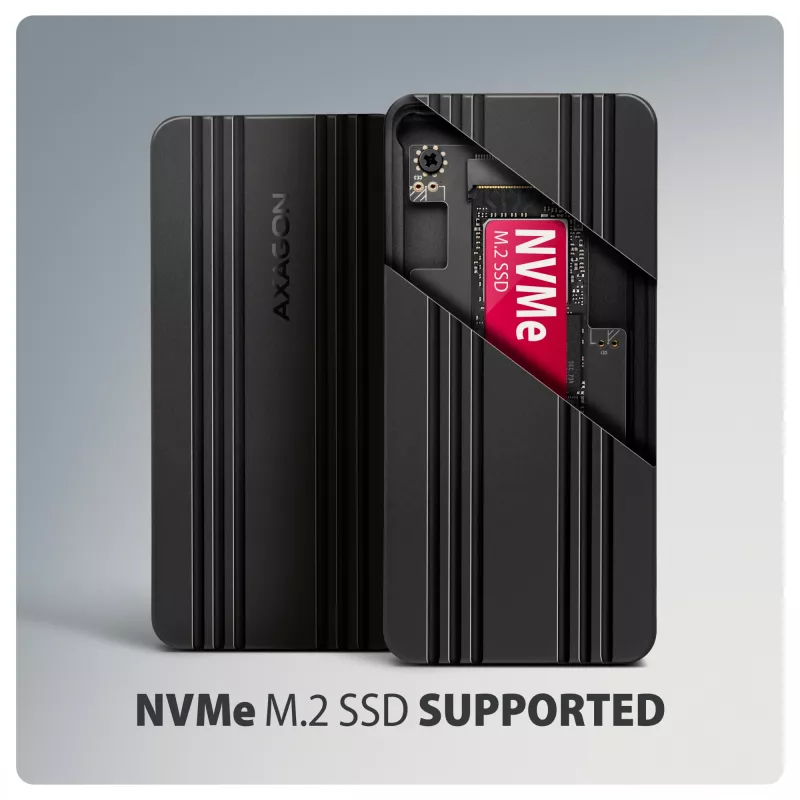 Axagon EEM2-40G USB-C 40Gbps M.2 NVMe SSD-Gehäuse, ARMORED Aluminium