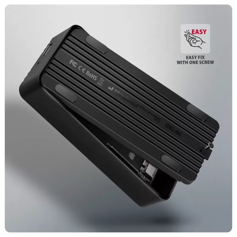 Axagon EEM2-40G USB-C 40Gbps M.2 NVMe SSD-Gehäuse, ARMORED Aluminium