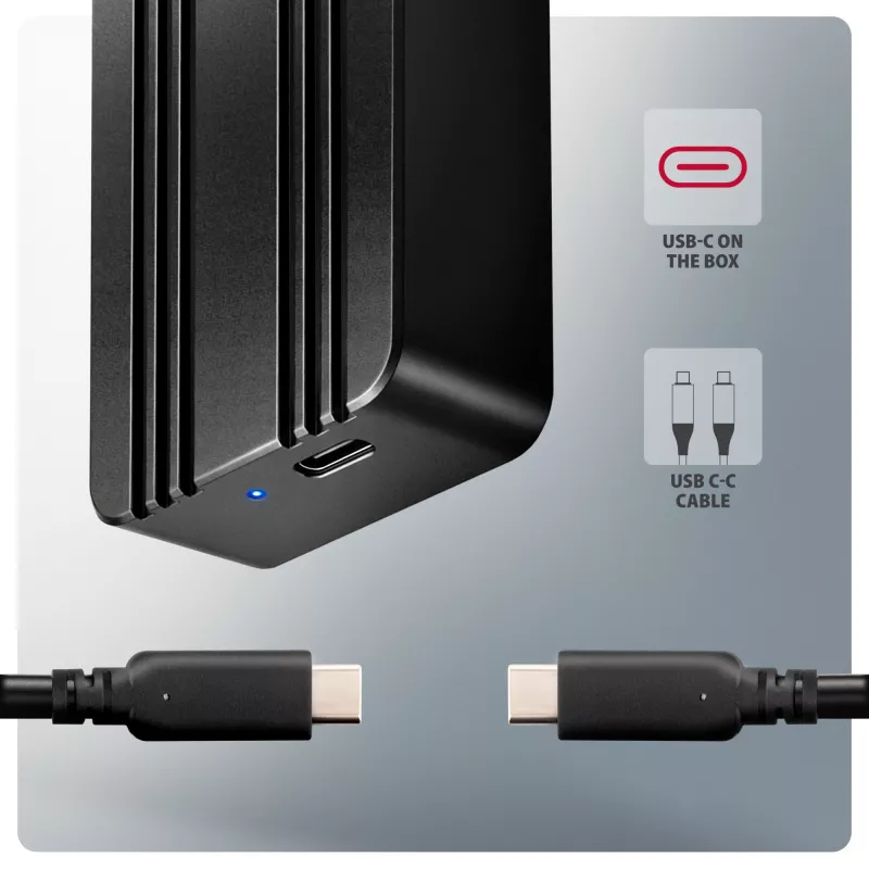 Axagon EEM2-40G USB-C 40Gbps M.2 NVMe SSD-Gehäuse, ARMORED Aluminium