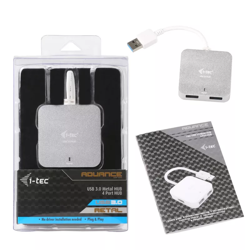 i-tec Metall USB 3.0 Passiver HUB 4 Port