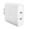 Ladegerät TRUST Maxo 100W 2-Port USB-C GaN — 100 W, 2x USB-C, 20 V max, AC, innen, 2 m Kabel, weiß