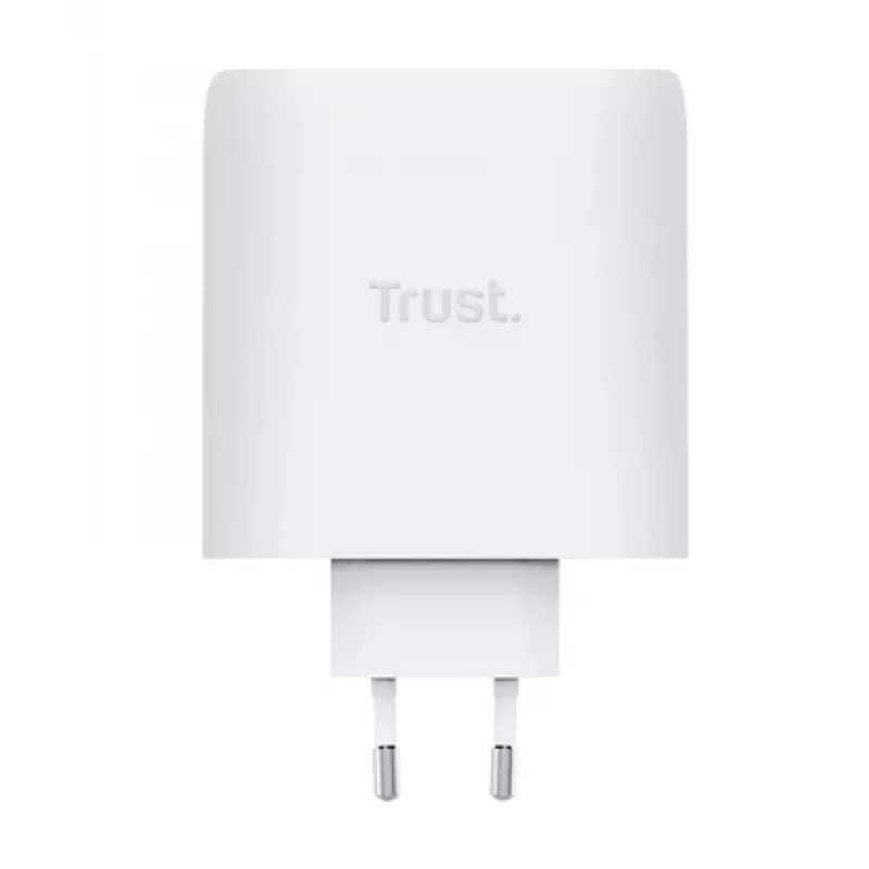 Ladegerät TRUST Maxo 100W 2-Port USB-C GaN — 100 W, 2x USB-C, 20 V max, AC, innen, 2 m Kabel, weiß