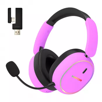 HATOR Phoenix 2 kabelloses Headset Kabel & Kabellos Head-Band Gaming USB Typ-C / USB Typ-A Bluetooth Violett