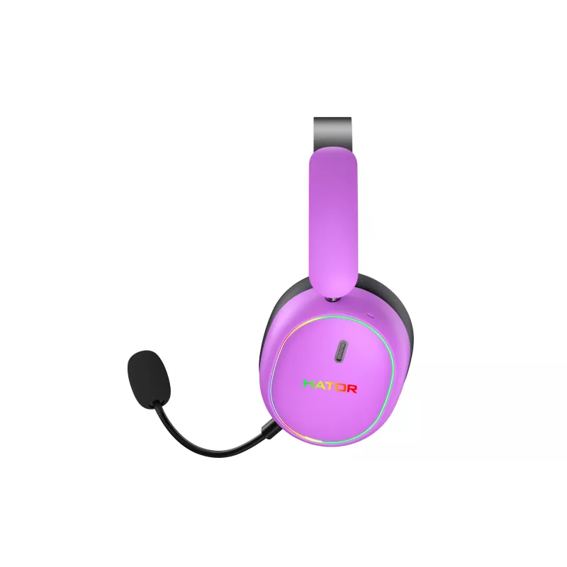 HATOR Phoenix 2 kabelloses Headset Kabel & Kabellos Head-Band Gaming USB Typ-C / USB Typ-A Bluetooth Violett