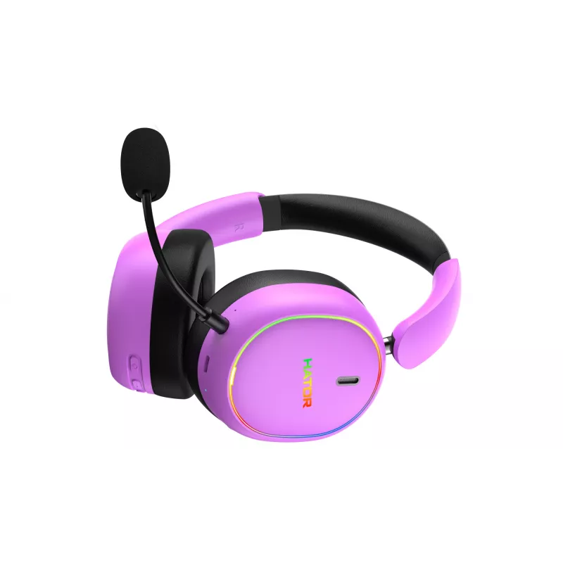 HATOR Phoenix 2 kabelloses Headset Kabel & Kabellos Head-Band Gaming USB Typ-C / USB Typ-A Bluetooth Violett