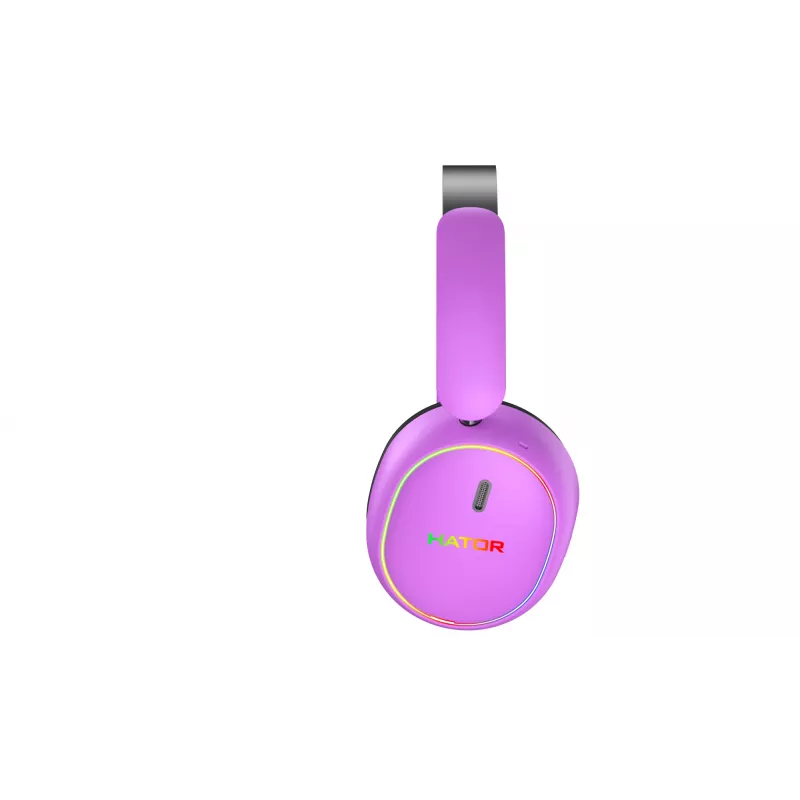 HATOR Phoenix 2 kabelloses Headset Kabel & Kabellos Head-Band Gaming USB Typ-C / USB Typ-A Bluetooth Violett