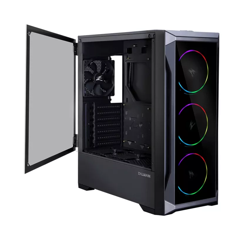 Zalman Z8 TG ATX Mid Tower PC-Gehäuse, ARGB-Lüfter x3, T/G Midi Tower Schwarz